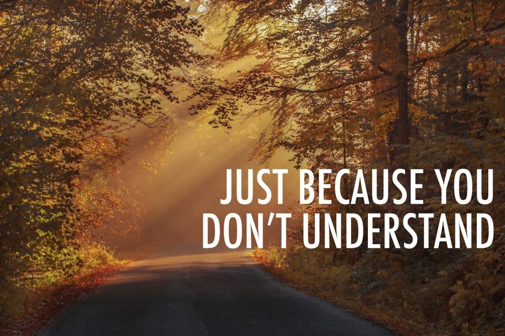 Just Because you Don't Understand